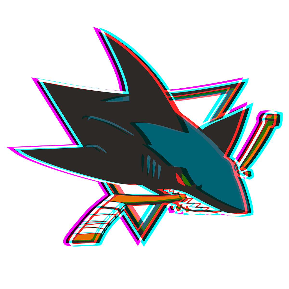 Phantom San Jose Sharks logo vinyl decal